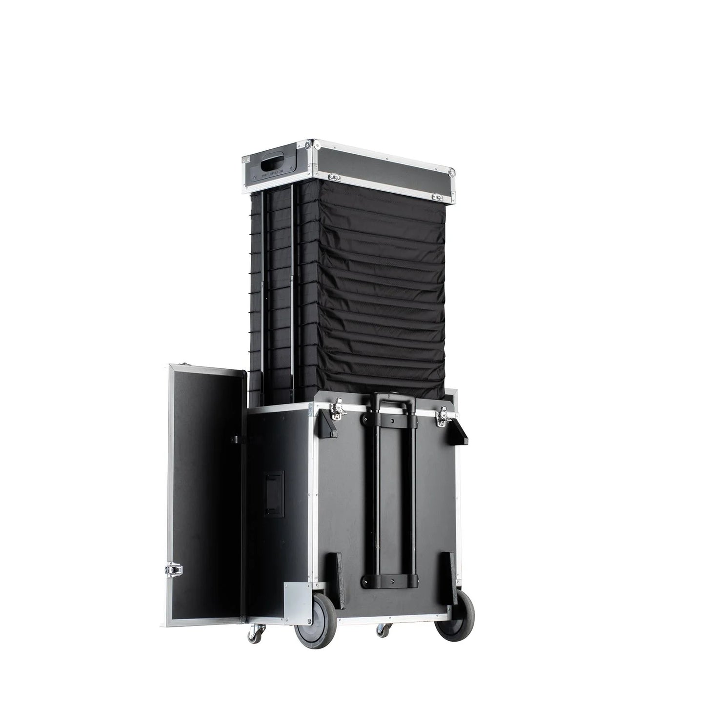 Classic 86 L - Pull Up Samplecase Rückseite mit Trolley Griff und große Rollen