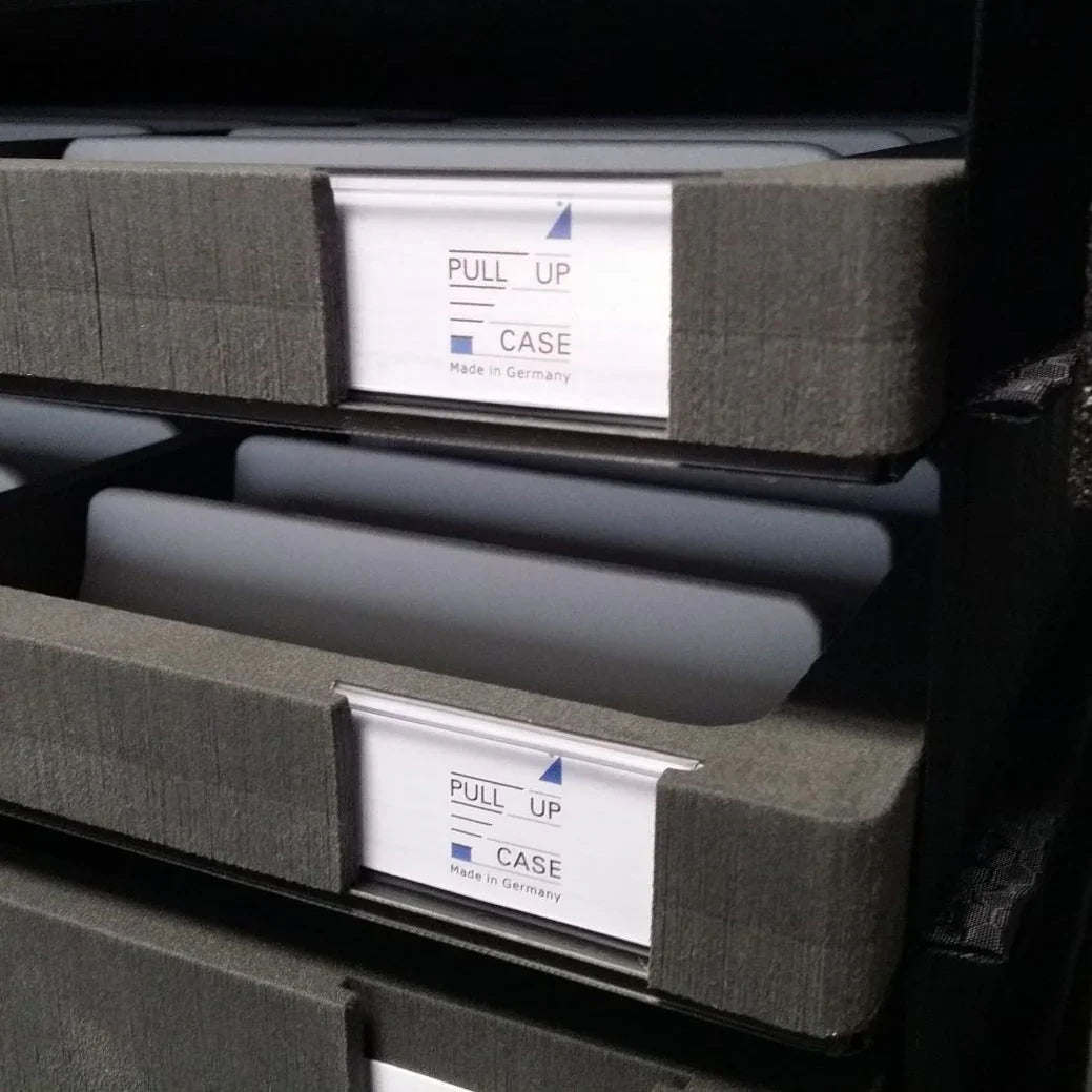 Etikettenhalter für Tray - Pull Up Samplecase