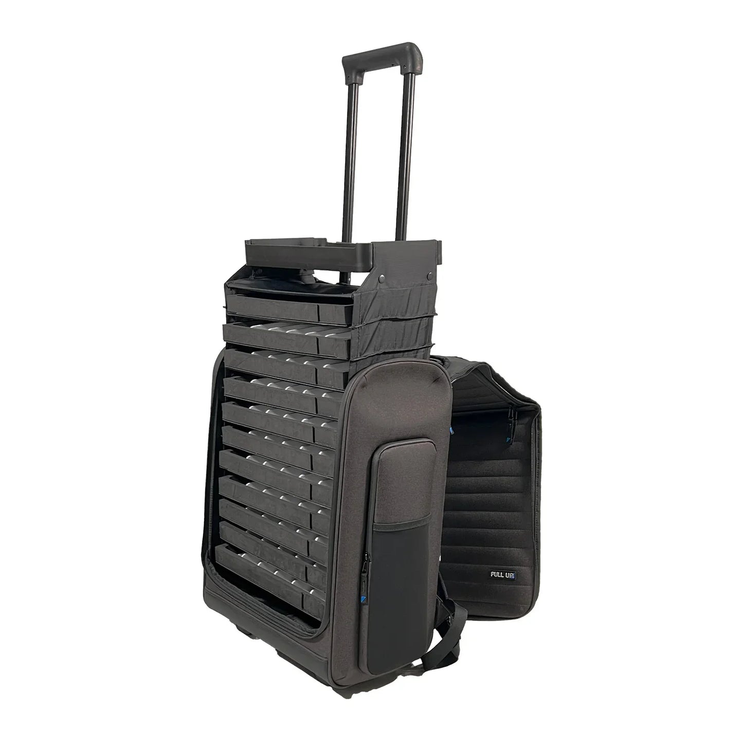 Brillen-Rucksack 19L – das Pull Up Backpack bis zu 66 Brillenfassungen - Pull Up Samplecase