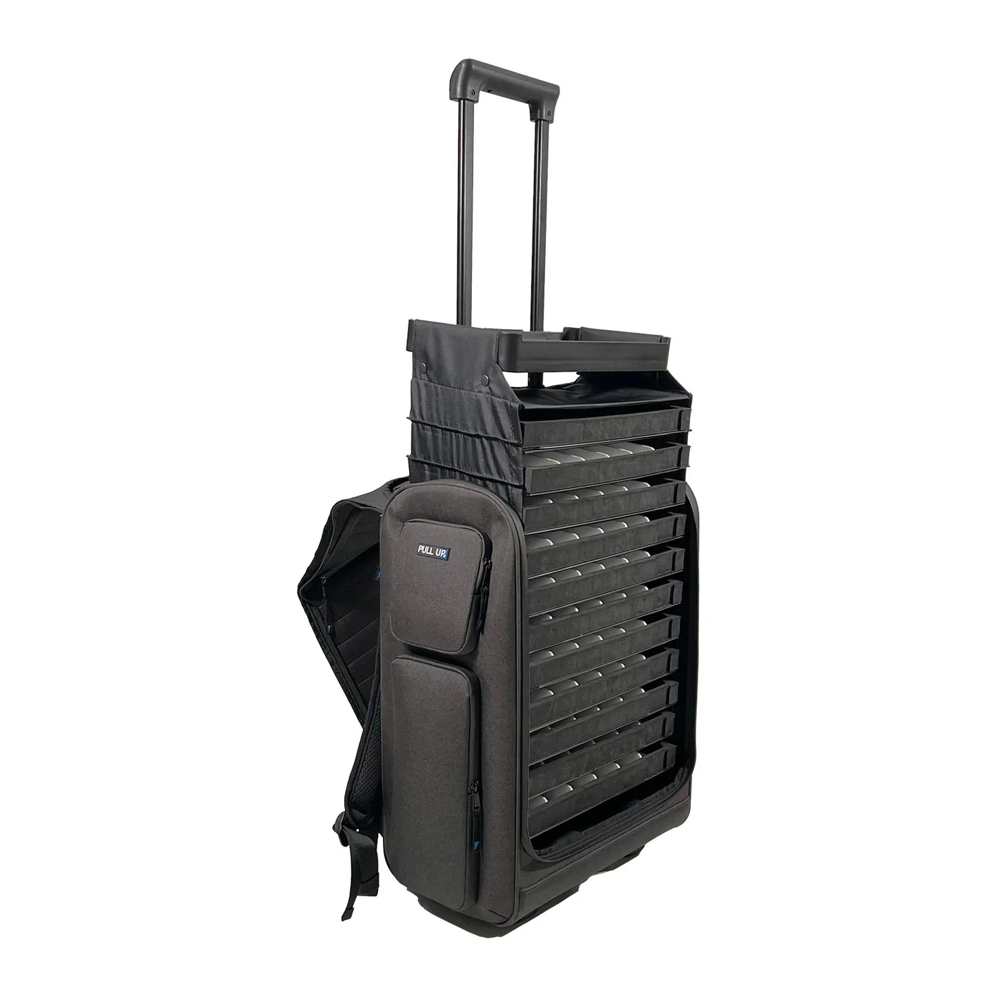 Brillen-Rucksack 19L – das Pull Up Backpack bis zu 66 Brillenfassungen - Pull Up Samplecase