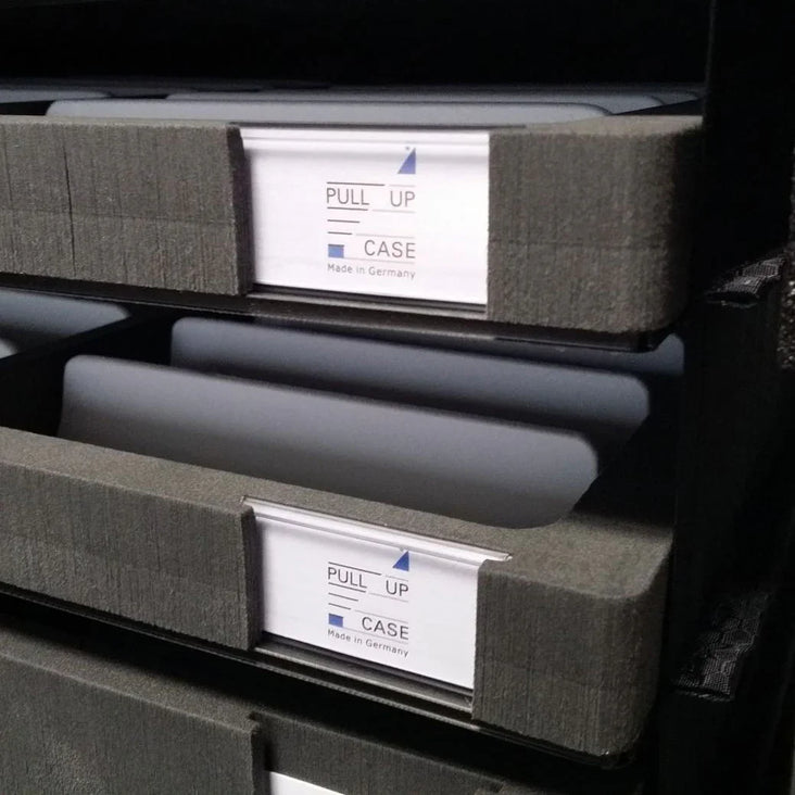Etikettenhalter für Tray - Pull Up Samplecase